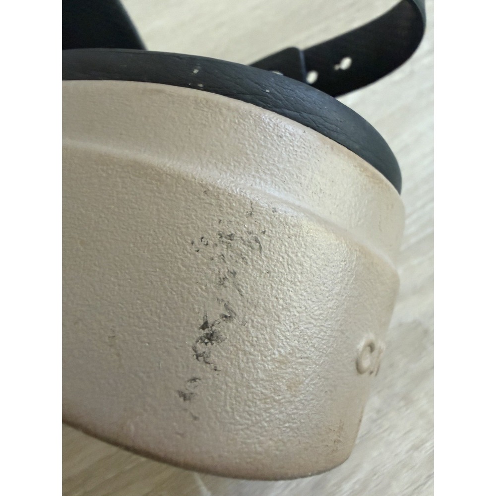 Crocs Brooklyn Sandals 8 Black Tan Comfort Platform Chunky Wedge Slingback - Picture 10 of 10